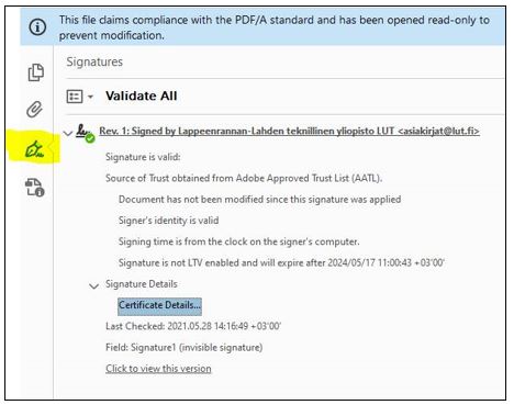 AdobeAcrobat näkymä