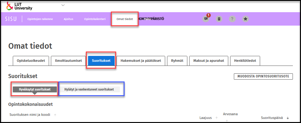 Arvosanan tarkistaminen