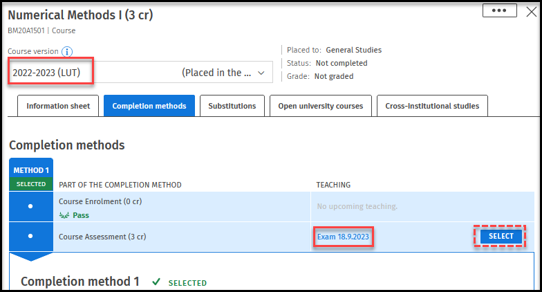 Picture 2. Registration for the last exams