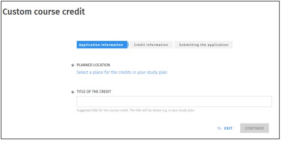 Custom course credit