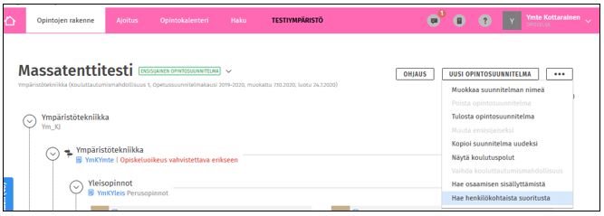Henkilökohtainen suoritus SISUssa