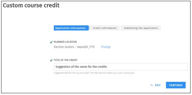 Custom course credit