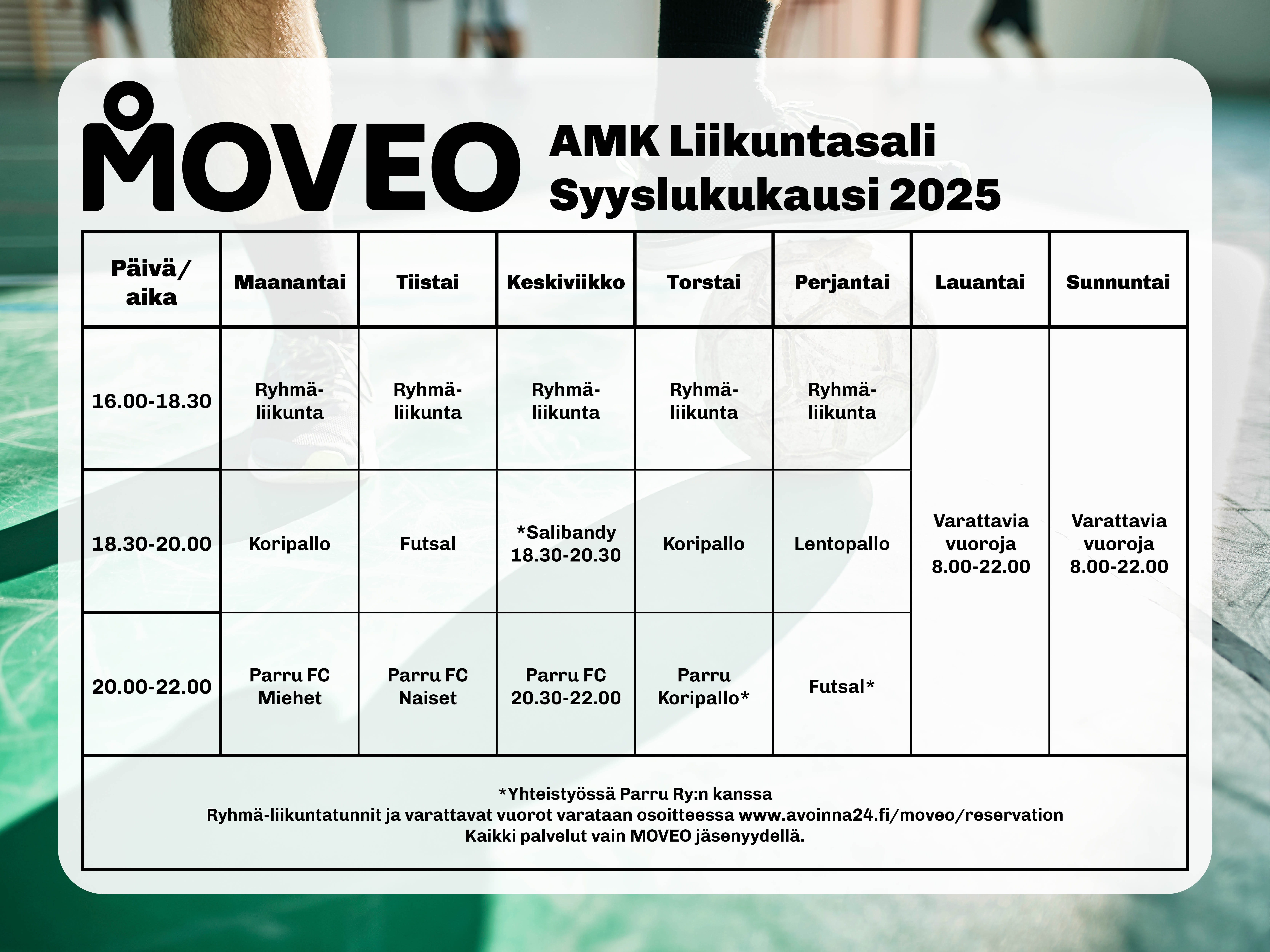 Moveo amk-liikuntasali syksy 2025