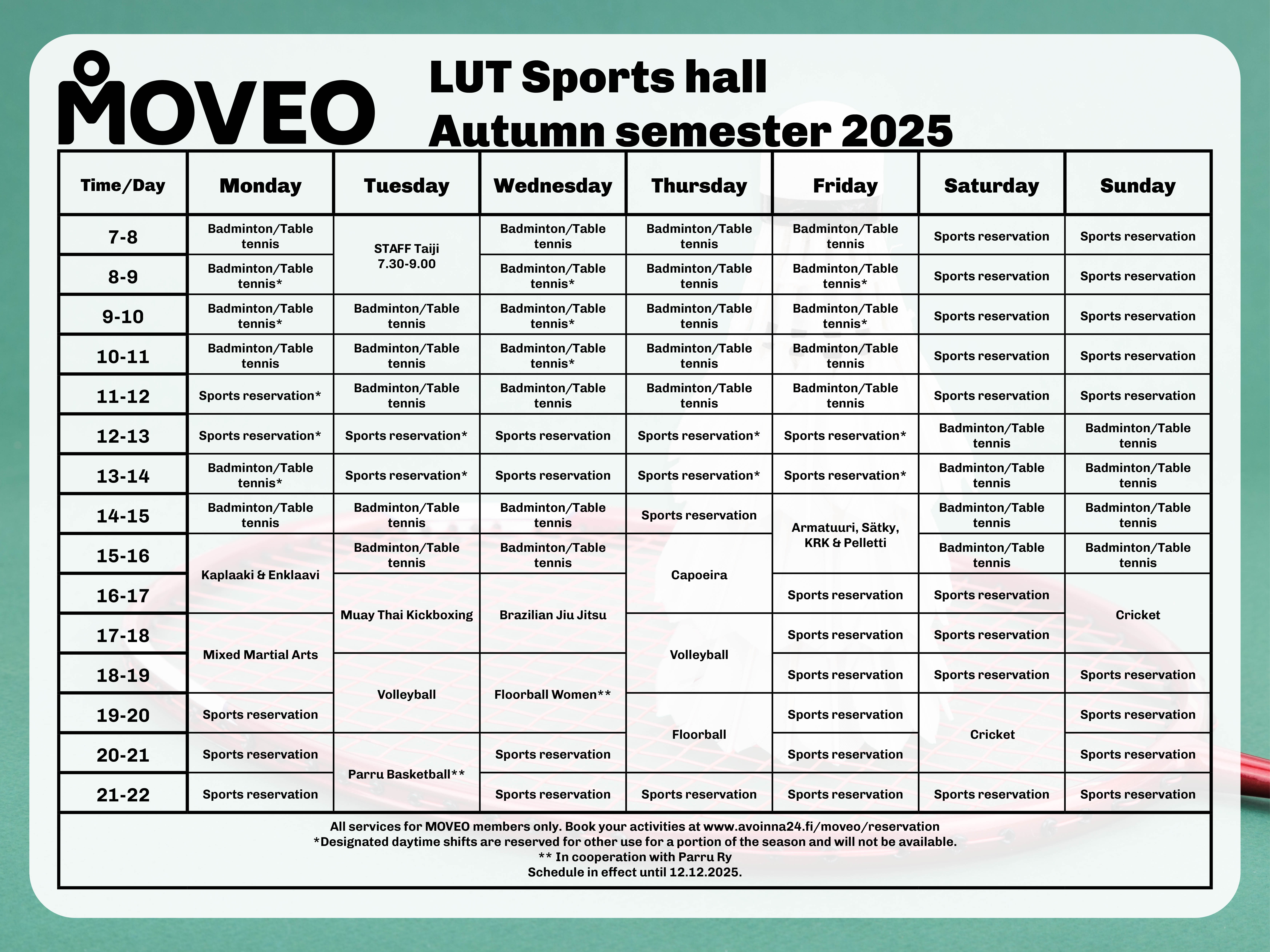 Moveo Lappeenranta LUT sports hall autumn 2025