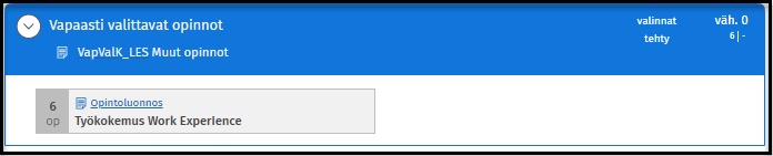 Opintoluonnos vapaasti valittavissa
