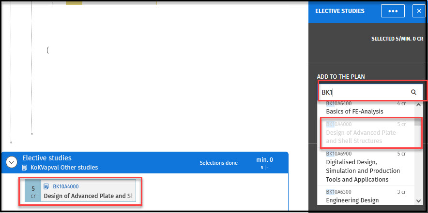 not adding same course twice