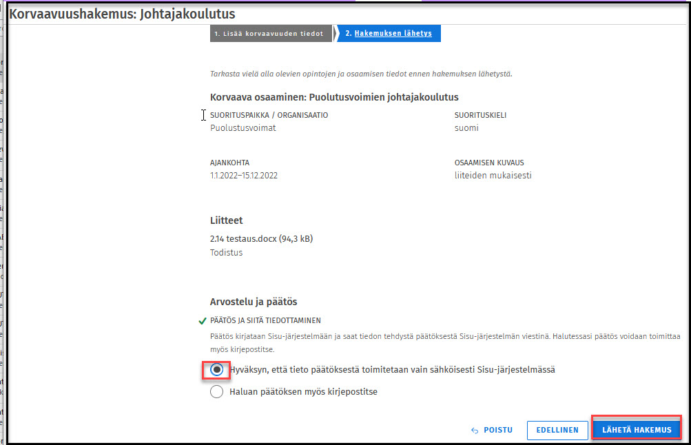 hakemus lähetetään