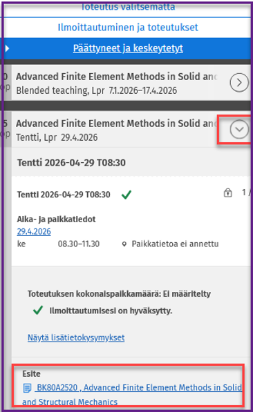 päästyneet ja keskeytetyt näkymä
