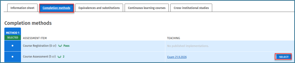 completion mtehods page