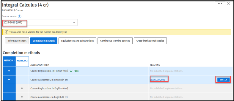completion tab