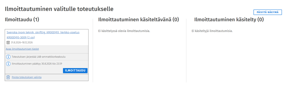 Ilmoittautuminen
