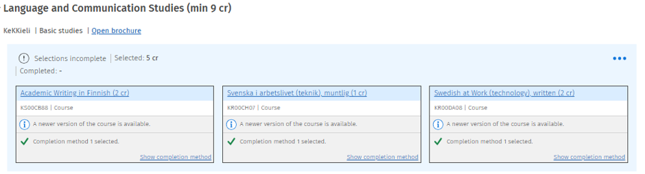 Language courses