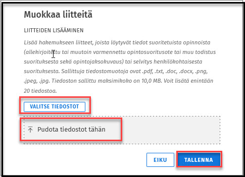 liitteen lisääminen