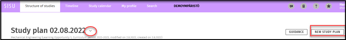 Luo uusi opintosuunnitelma