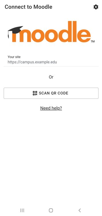 Screenshot of the stating pages of the app