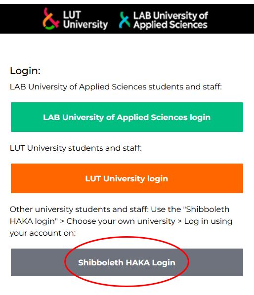 Shibboleth HAKA Login button
