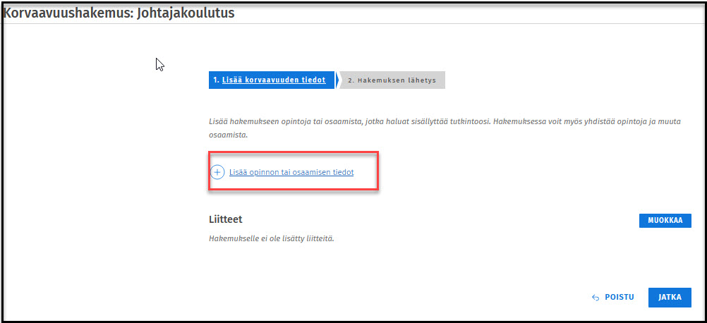 lisää osaamisen tiedot