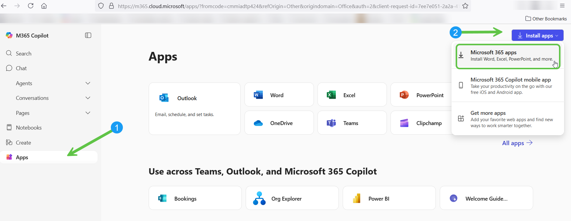 install office 365 apps