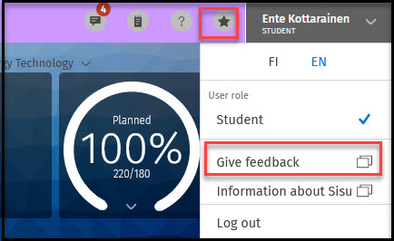 palauteen antaminen eng