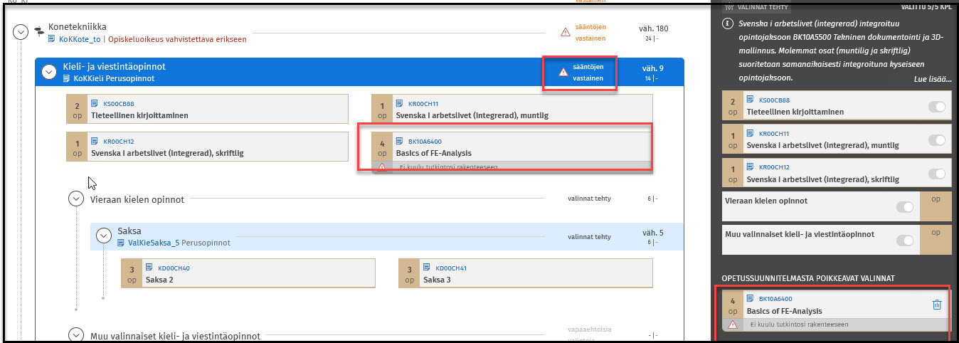 sääntöjen vastainenen tila